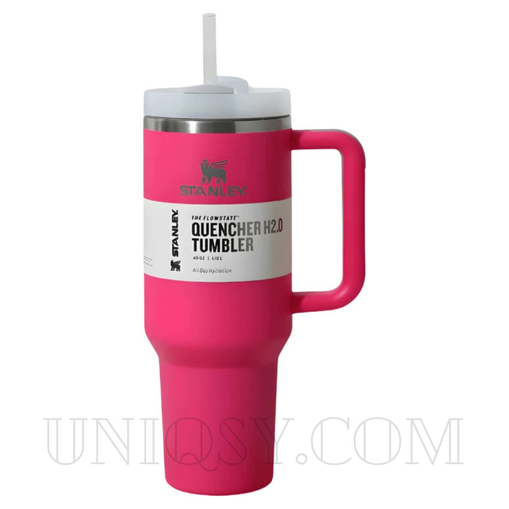 Stanley 40 OZ Hot Pink Quencher Flowstate Tumbler Cup