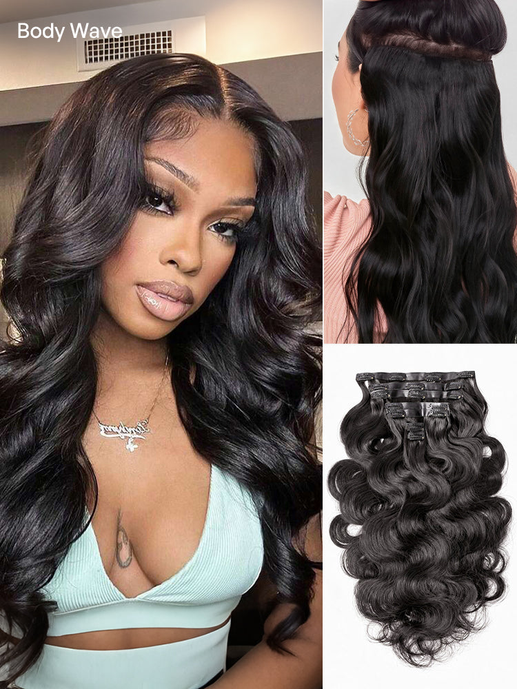 Straight / Body Wave / Kinky Curly / Yaki Straight / Kinky Straight / Messy Curly Clip in Hair Extensions Real Human Hair Pieces 135g 9pcs / 7pcs with Free Gift