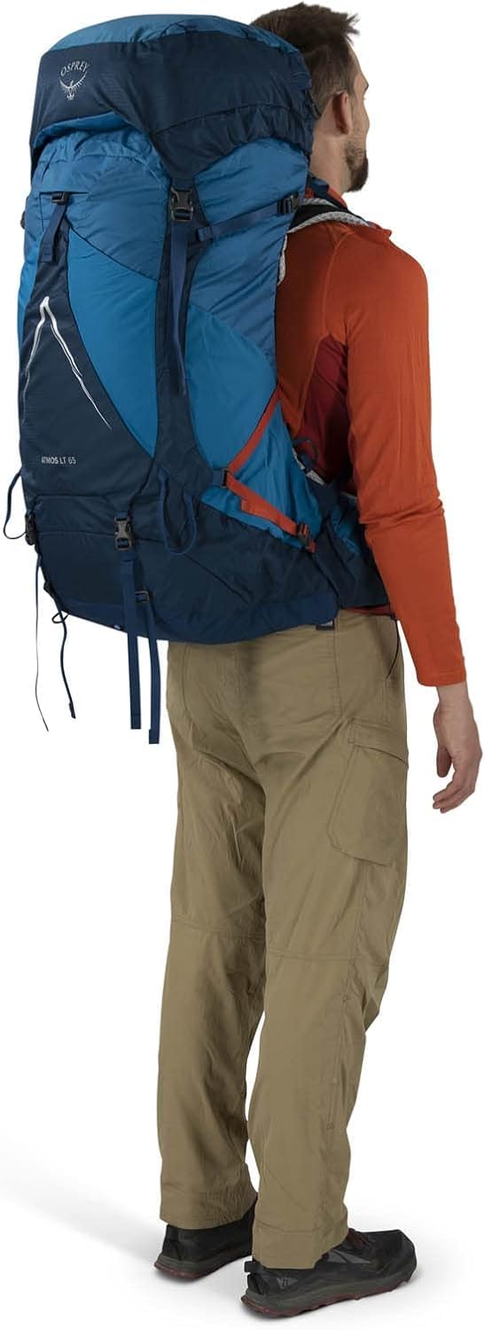 Osprey Atmos AG LT 65L Men's Backpacking Backpack, Night Shift/Scoria Blue, L/XL