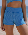 Play! Shortie Shorts - Powder + Cobalt Stripe